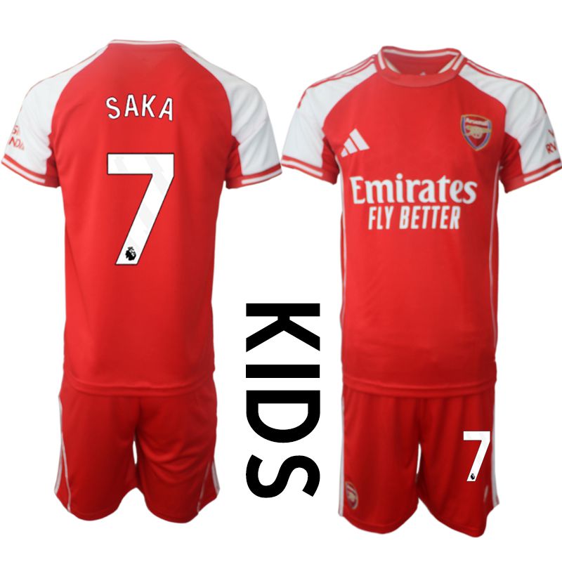 Youth 2025-2026 Season Club Arsenal home red #7 Soccer Jersey->youth soccer jersey->Youth Jersey